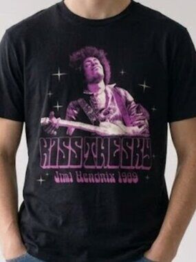 Jimi Hendrix Kiss The Sky 1969 Band Tee Ripple Junction Black T-shirt Men's XL
